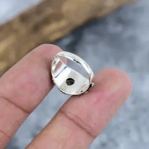 Nakshmart Natural Smoky Topaz Bezel Statement Ring in 925 Sterling Silver