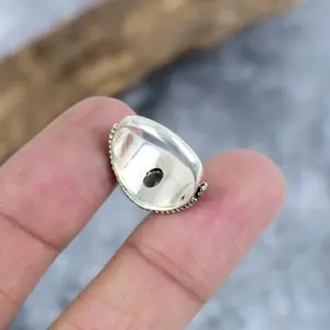 Nakshmart Natural Smoky Topaz 925 Sterling Silver Bezel Statement Ring