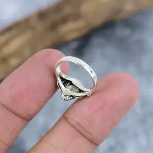 Nakshmart 925 Sterling Silver Natural Citrine Bezel Statement Ring