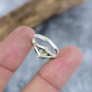Natural Citrine Bezel Set Statement Ring in 925 Sterling Silver