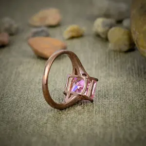 Natural Ruby Bezel Statement Ring in 925 Sterling Silver