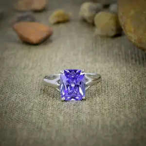 Sage Amethyst 925 Sterling Silver Bezel Statement Ring by Nakshmart