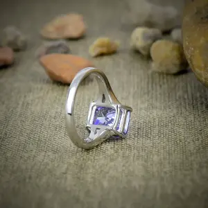 Sage Amethyst 925 Sterling Silver Bezel Statement Ring by Nakshmart