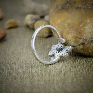 Nakshmart Sterling Silver Kunzite Bezel Statement Ring