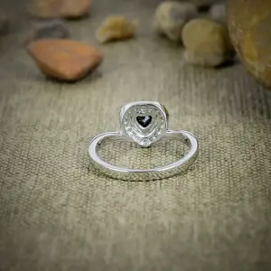 Nakshmart Natural Black Spinel Bezel Statement Ring in 925 Silver