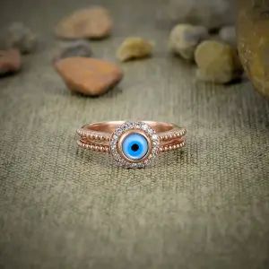 Nakshmart Evil Eye Statement Ring in Solid 925 Sterling Silver