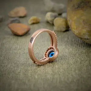 Nakshmart Evil Eye Statement Ring in Solid 925 Sterling Silver