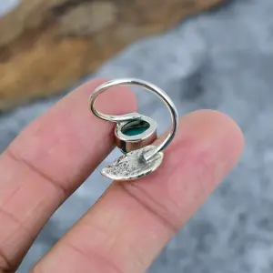 Nakshmart Natural Turquoise 925 Sterling Silver Statement Ring