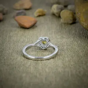 Nakshmart 925 Sterling Silver Citrine Bezel Statement Ring
