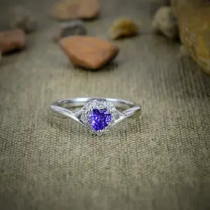 Nakshmart Tanzanite Quartz 925 Sterling Silver Statement Ring