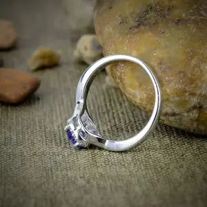 Nakshmart Tanzanite Quartz 925 Sterling Silver Statement Ring