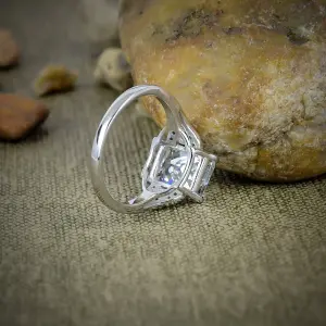 Nakshmart 925 Sterling Silver Lab Indicolite Bezel Statement Ring