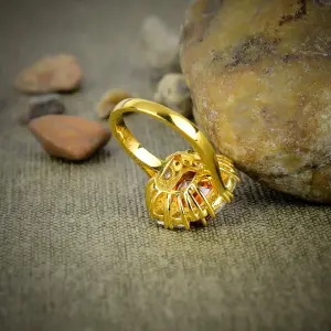 Honey Topaz Statement Ring in 925 Sterling Silver by Nakshmart