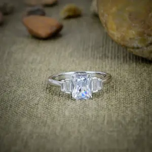 Nakshmart White Topaz Statement Ring in 925 Sterling Silver