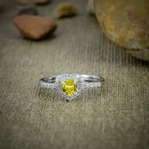 Nakshmart Natural Citrine Bezel Set 925 Sterling Silver Ring