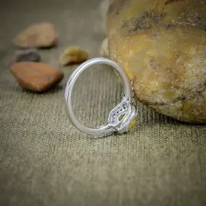 Nakshmart Natural Citrine Bezel Set 925 Sterling Silver Ring