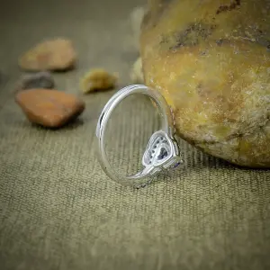 Nakshmart Natural Tanzanite Quartz 925 Sterling Silver Statement Ring