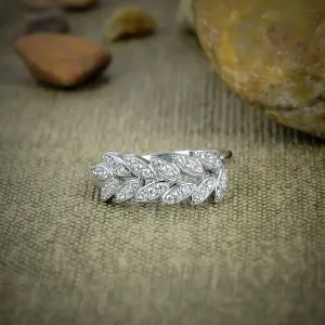 Nakshmart 925 Sterling Silver White Zirconia Bezel Statement Ring