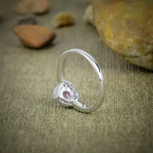 Nakshmart Pink Kunzite Statement Ring in Natural 925 Sterling Silver