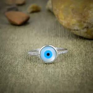 925 Sterling Silver Evil Eye Statement Ring by Nakshmart