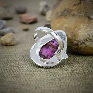 Spiny Oyster Turquoise Statement Ring in 925 Sterling Silver