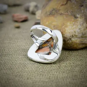 Spiny Oyster Turquoise Statement Ring in 925 Sterling Silver