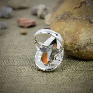 Nakshmart Spiny Oyster Turquoise 925 Sterling Silver Statement Ring
