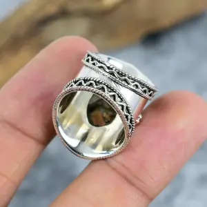 Nakshmart Maligano Jasper 925 Sterling Silver Statement Ring