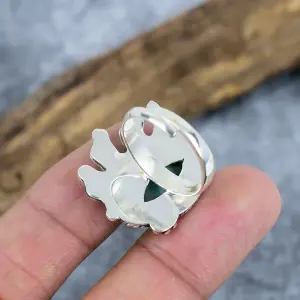 Natural Republic Larimar Statement Ring in 925 Sterling Silver